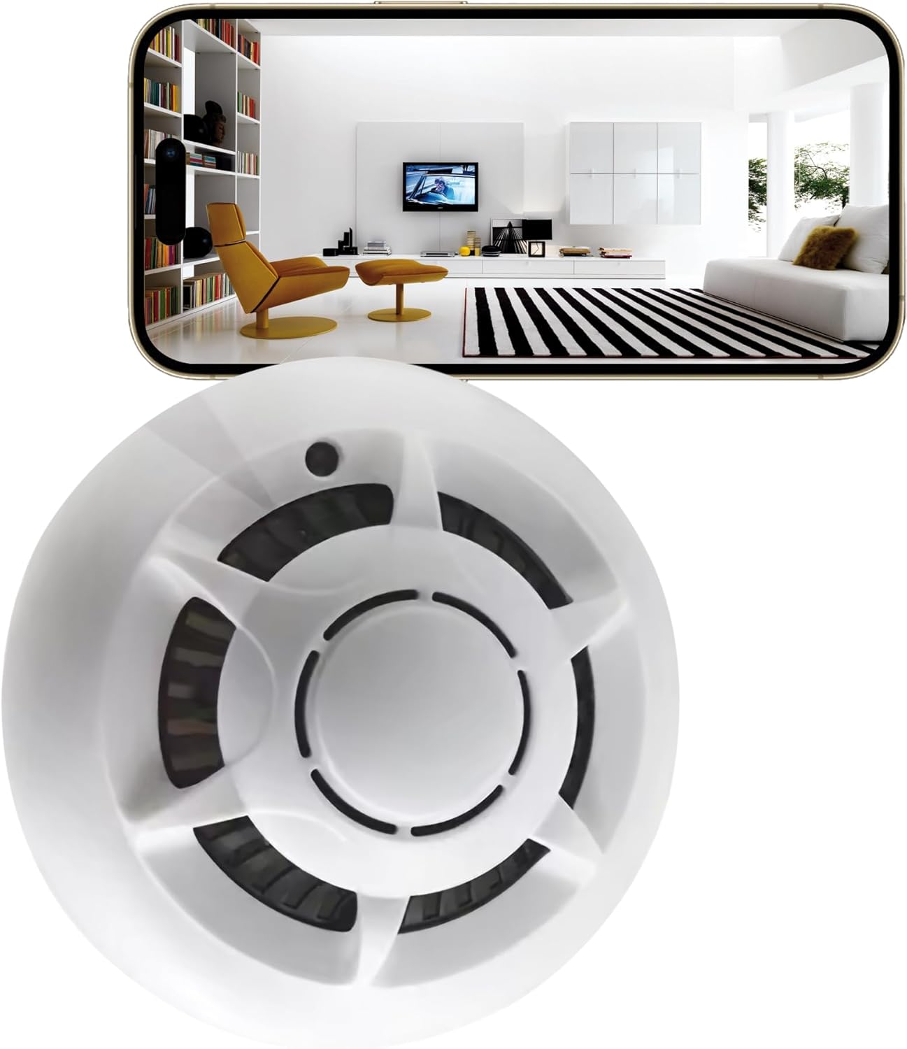 Wireless Security Camera 1080P Indoor with Smoke Detector, WiFi Indoor Camera Dome Surveillance System with Night Vision,Motion Detection, for Home,Business, Baby Monitor