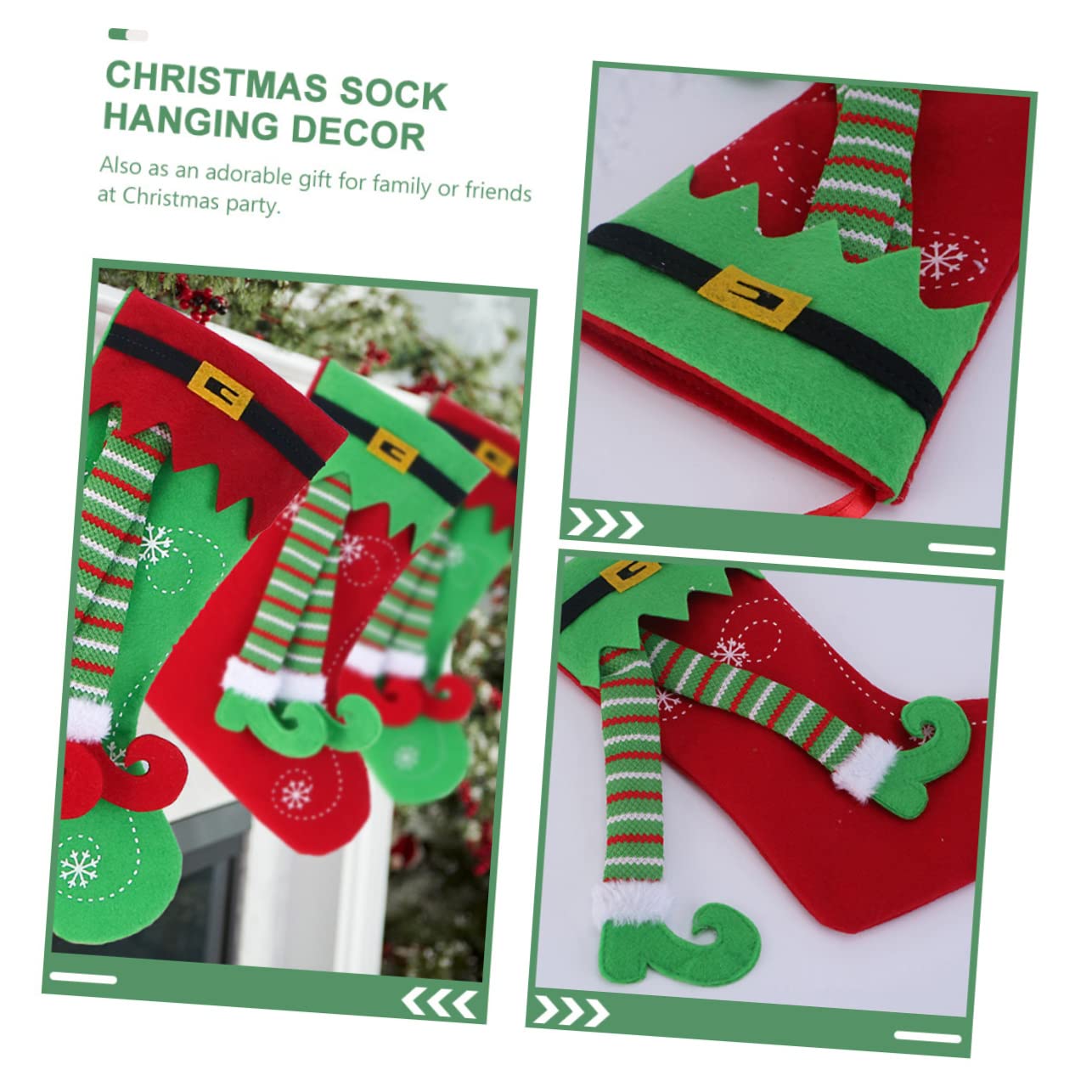 Ciieeo 8 STK Bein Weihnachtsstrumpf Weihnachtstüte mit Süßigkeiten Dekoration für Weihnachtsfeiern Weihnachtssocken Kinder weihnachtsdeko weihnachtsgeschenktüten Christbaumschmuck