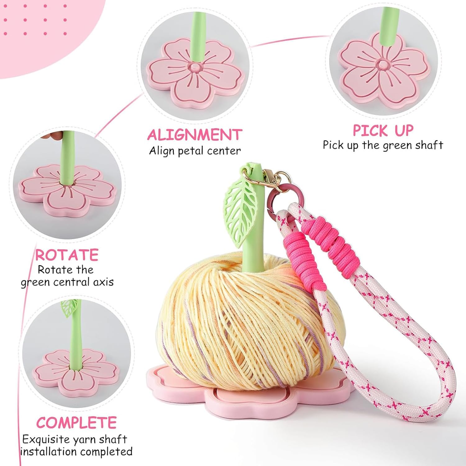 Unfinished Yarn Holder - Knitting Yarn Ball Winder, Prevent Knotting with Wrist Strap 12cm Size, DIY Craft Tool with Sturdy Wood Material, Portable Holder Design, Accessory for Projects Travel Use
