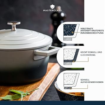 MasterClass Cast Aluminium Dish Grey Ombre 20 cm/2.5 Litre Gift Boxed