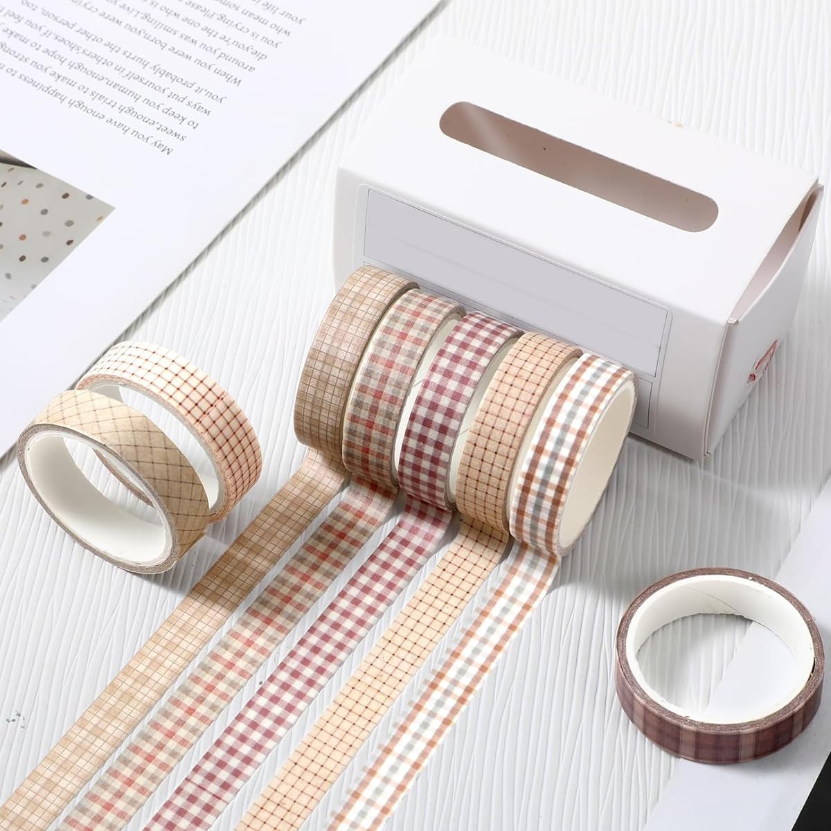 Vintage Plaid Washi Tape Set - 8 Rolls -3 Vintage Plaid Washi Tape Set - 8 Rolls -3