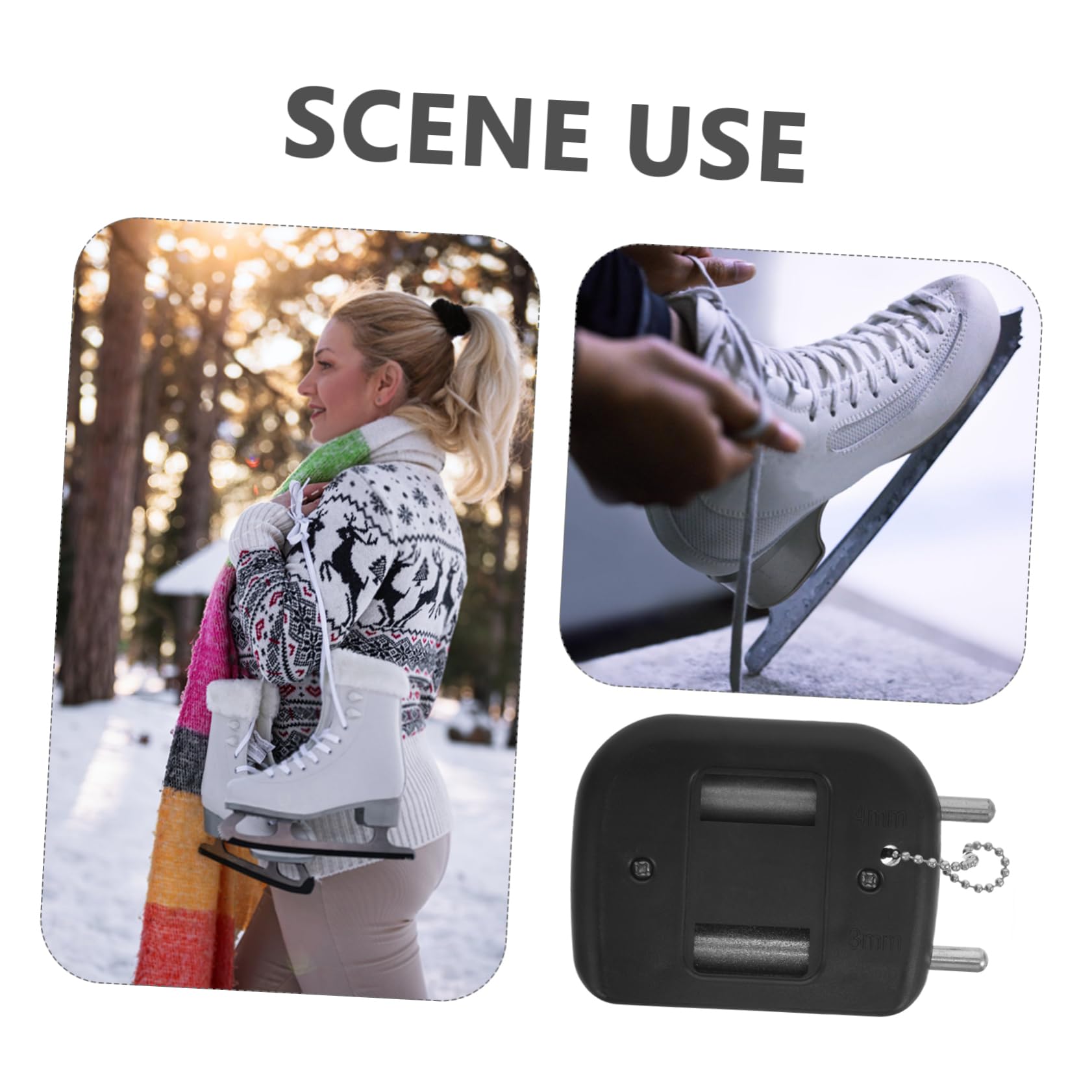 INOOMP Aiguiseur de Lame à Glace affûteur de Patins meule de Skate Pratique Outil aiguiseur de Chaussures à Glace Accessoire Chaussures de Skate Multifonction Patins à Glace Petite Lame