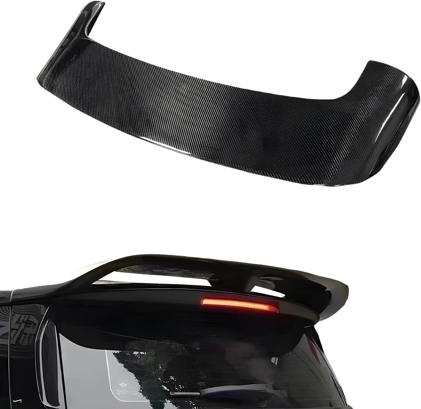 Carbon Fiber Rear Spoiler Wing Compatible with BMW Mini F60 2017-2022 Rear Trunk Lip Spoiler Wing Vehicle Body Styling Kit