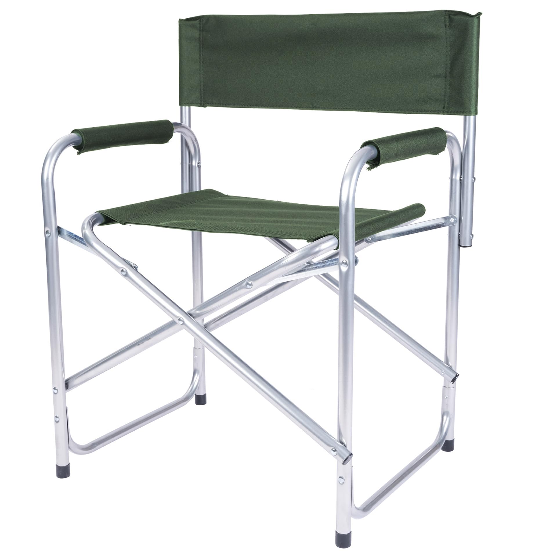 Sedia Regista Pieghevole in Alluminio – Poltrona da Spiaggia e Giardino, Leggera e Resistente, Struttura Antiruggine, Seduta in Poliestere, Richiudibile per Campeggio, Picnic, Esterni (Verde scuro)