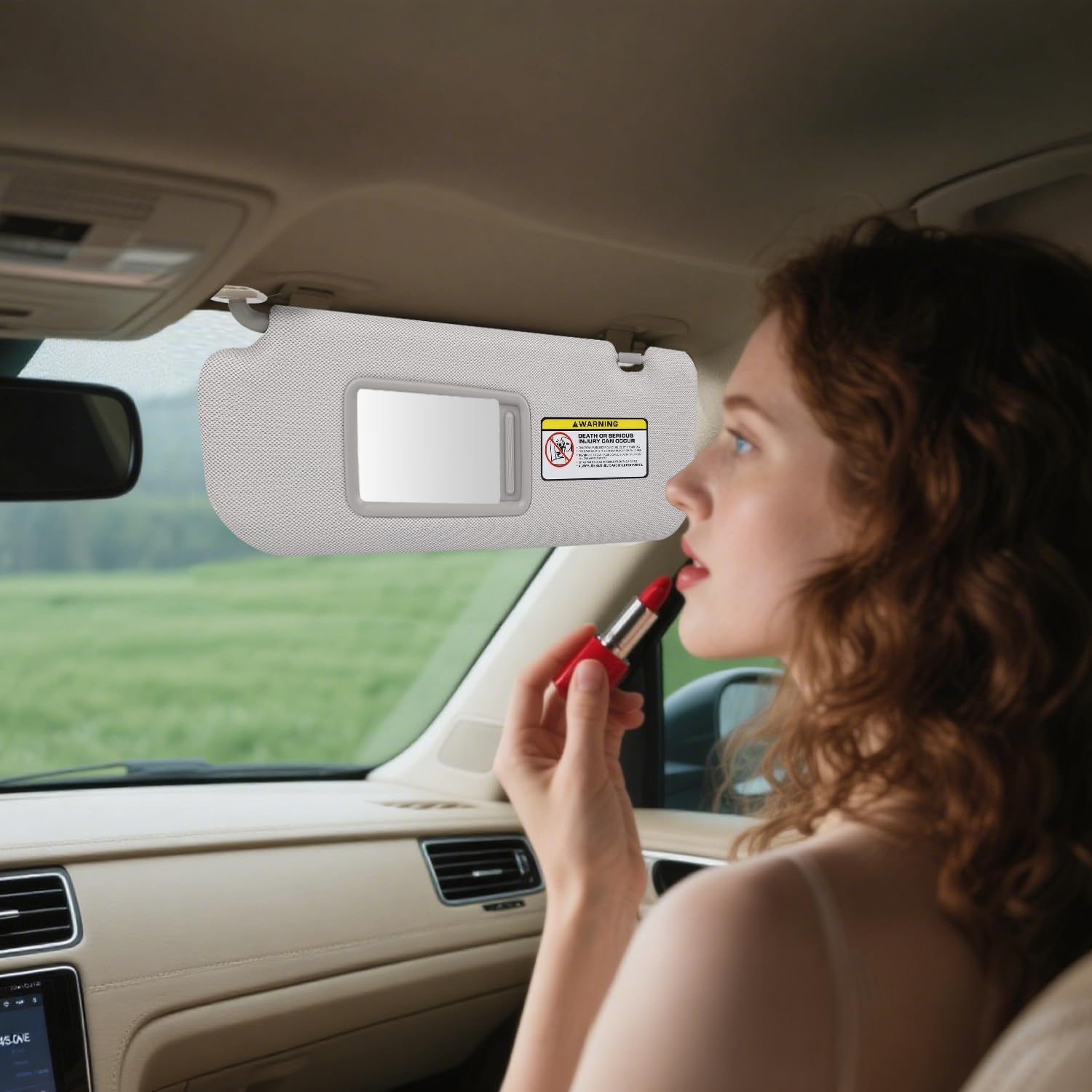 Pair of Left and Right Sun Visor Replacement with Retainers for Hyundai Elantra 2017-2020 Sunshade (Gray)