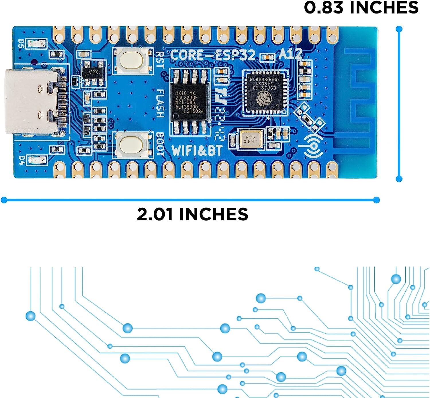 iHaospace 3 X ESP32-C3 Supermini scheda di sviluppo ESP32 C3 Super Mini ESP32-C3FN4 Bulit-in 4MB Flash compatibile con Arduino