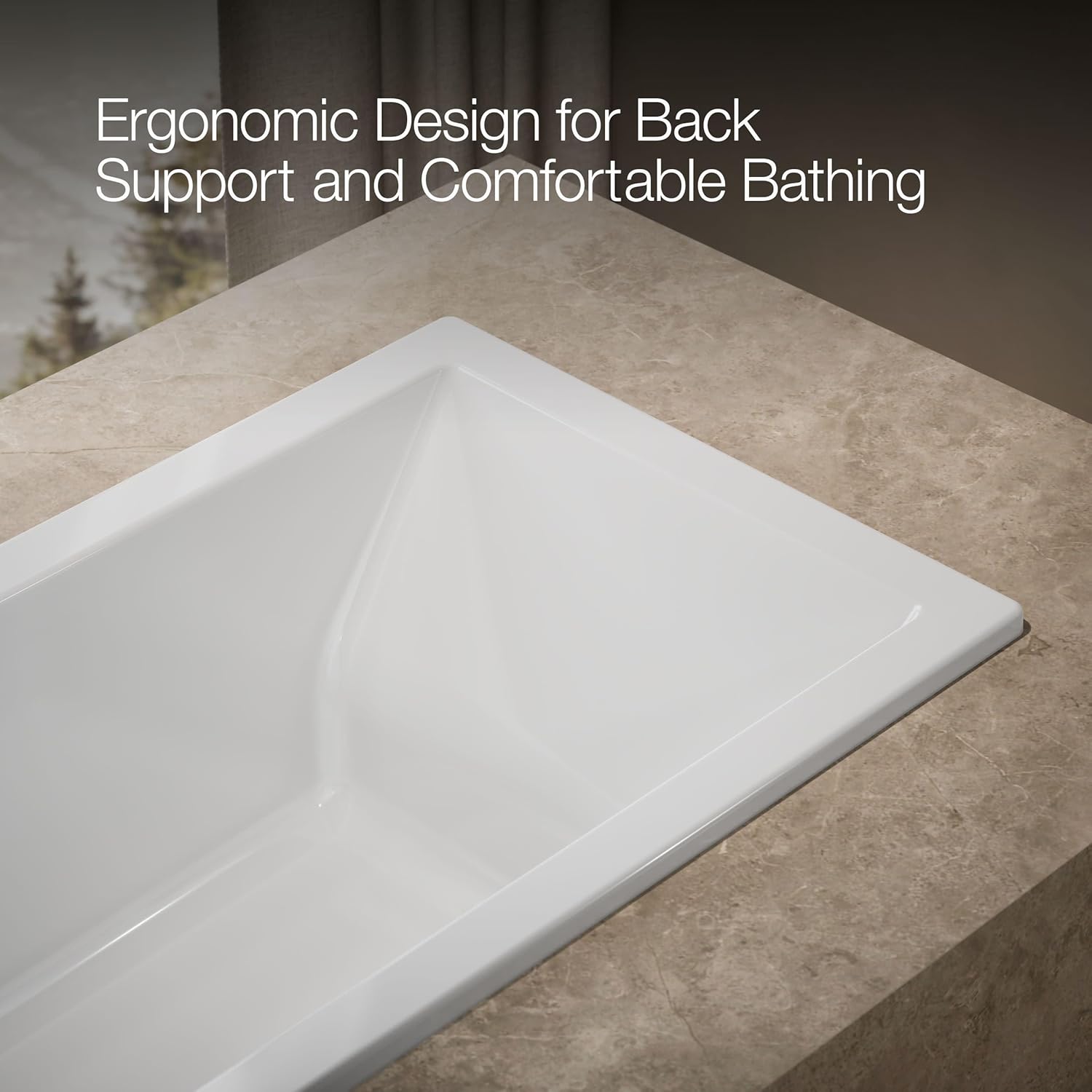 Kohler 1121-0 Underscore® 60" x 30" drop-in bath, White
