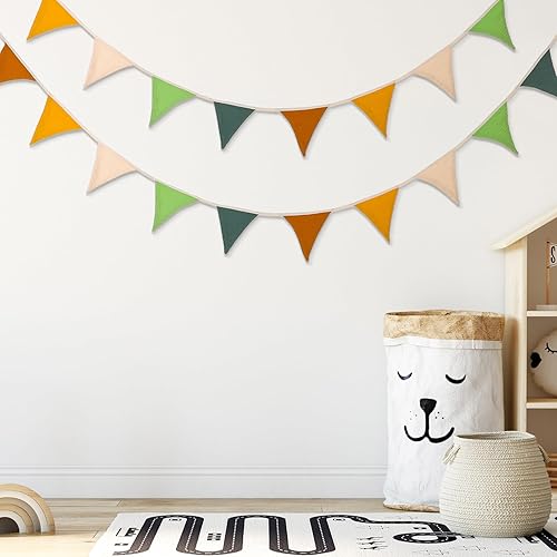 Miniatura 6 de Oudain 2 banderines banderines para guardería, guirnalda triangular, banderines para sala de juegos, decoración de pared para guardería, baby