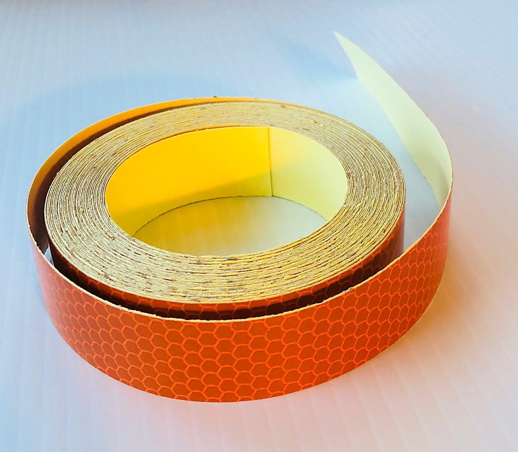 Flexible (Stretchable) High Intensity Retro Reflective Tape Rolls for Bollards, Hard Hats, Helmets and More (2" x 30' Roll, ORANGE)