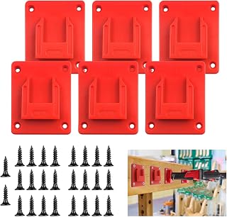 6 Packs Tool Holder Mount for Milwaukee M18 Tool ,Also Fit for Dewalt 20V Tool, Drill Holder ,Hanger (Lot of 6,Red)