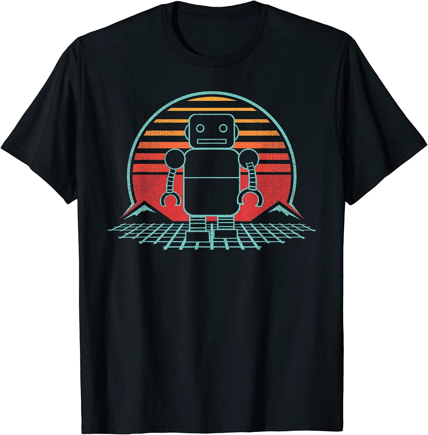 Robot Retro Vaporwave SunsetRobot Retro Vintage 80s Style Robotics Engineer T-Shirt