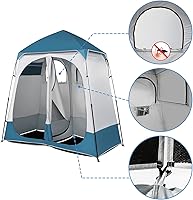 Vista 3 de Outvita Tienda de ducha de gran tamaño para 2 habitaciones, vestuario desplegable para exteriores, refugio de privacidad extra ancho instantáneo