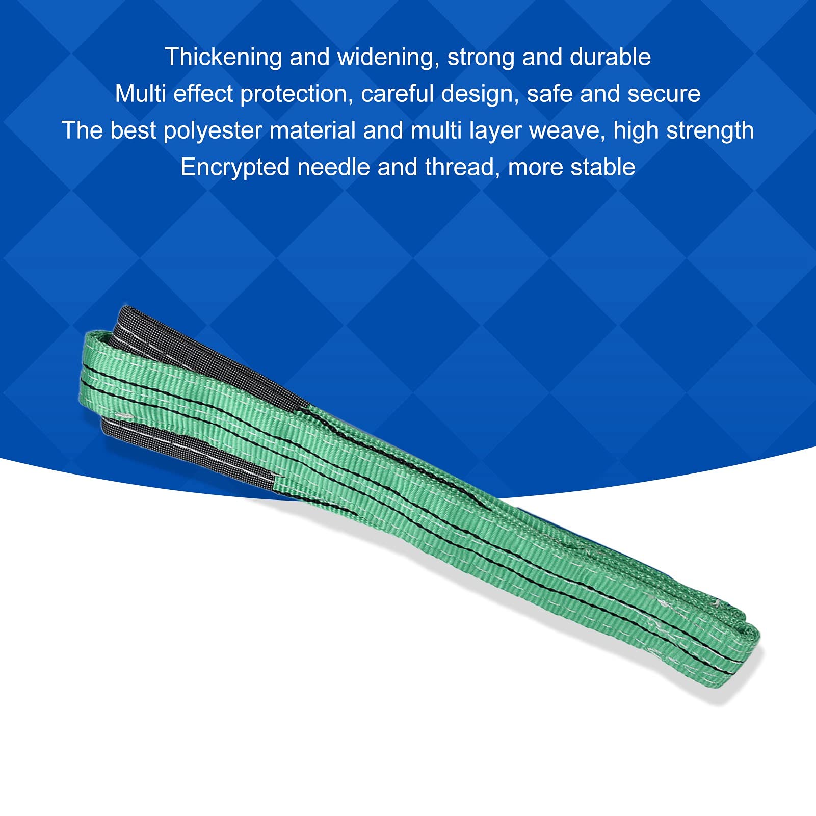 Hebeschlingen Gurtbänder Heavy Duty Hebegurt 2T Tragfähigkeit Polyester Flachgurt für Schiffsmaschinen(6m (19.68ft))