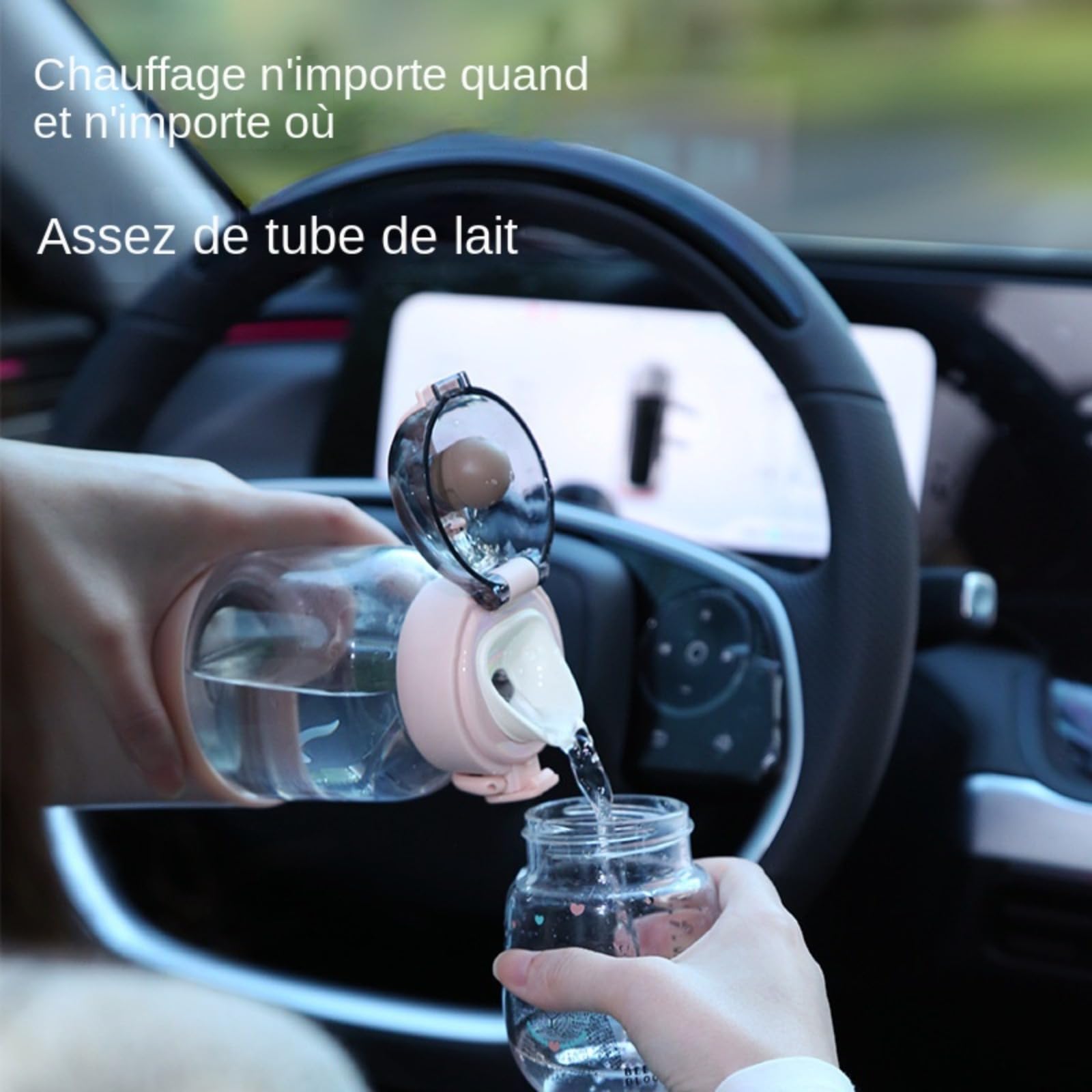 Chauffe-Eau portatif,Chauffe-Eau Portable pour Formule bébé Capacité de 300/400 ML,Chauffe biberon Nomade sans Fil,Facile à Transporter et adapté aux Voyages, Fonction de Charge USB