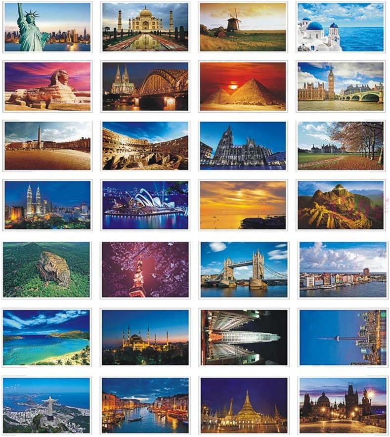 Beautiful World Travel Scenery 30 PCS Artistic Retro Postcards- D2