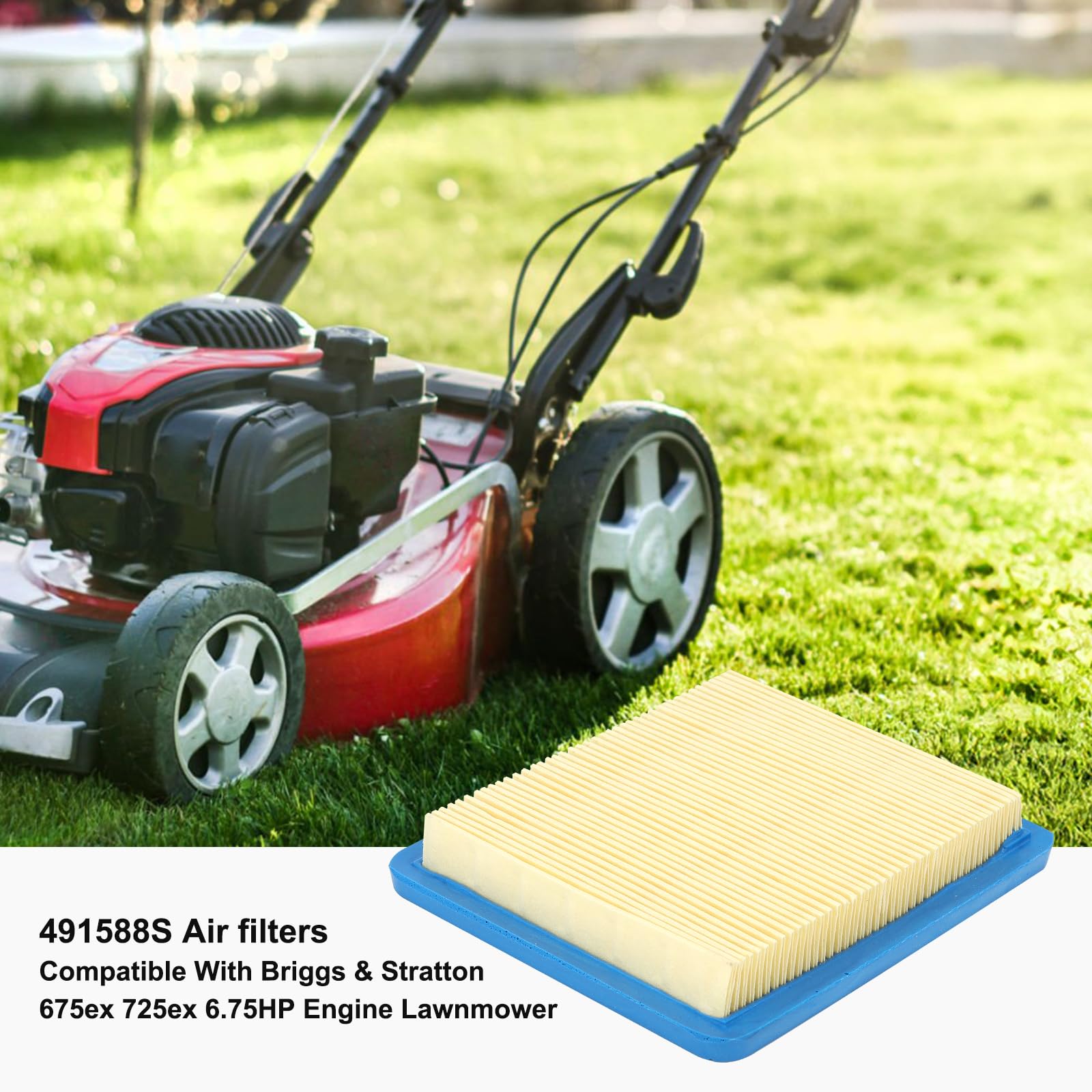 Filtr powietrza Savior dla Briggs & Stratton 491588 491588S BS-399959 5043K 30-710 1904481 Nadaje się do silnika Quantum 625-675 625e 675e 725e serii 3,5-6 KM z świecą zapłonową, zamiennik dla