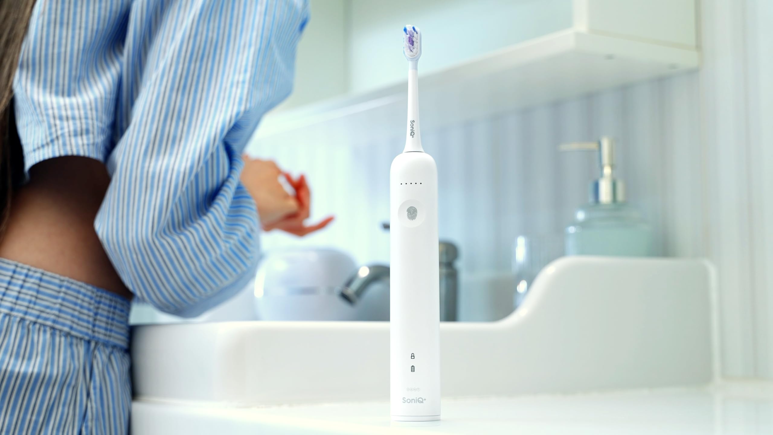 ZENT Cepillo de dientes eléctrico 2en1 para dientes sensibles | Cepillo sonico dental con movimiento rotativo de 60°, 5 modos de funcionamiento, IPX7 Impermeable, Cargador por inducción