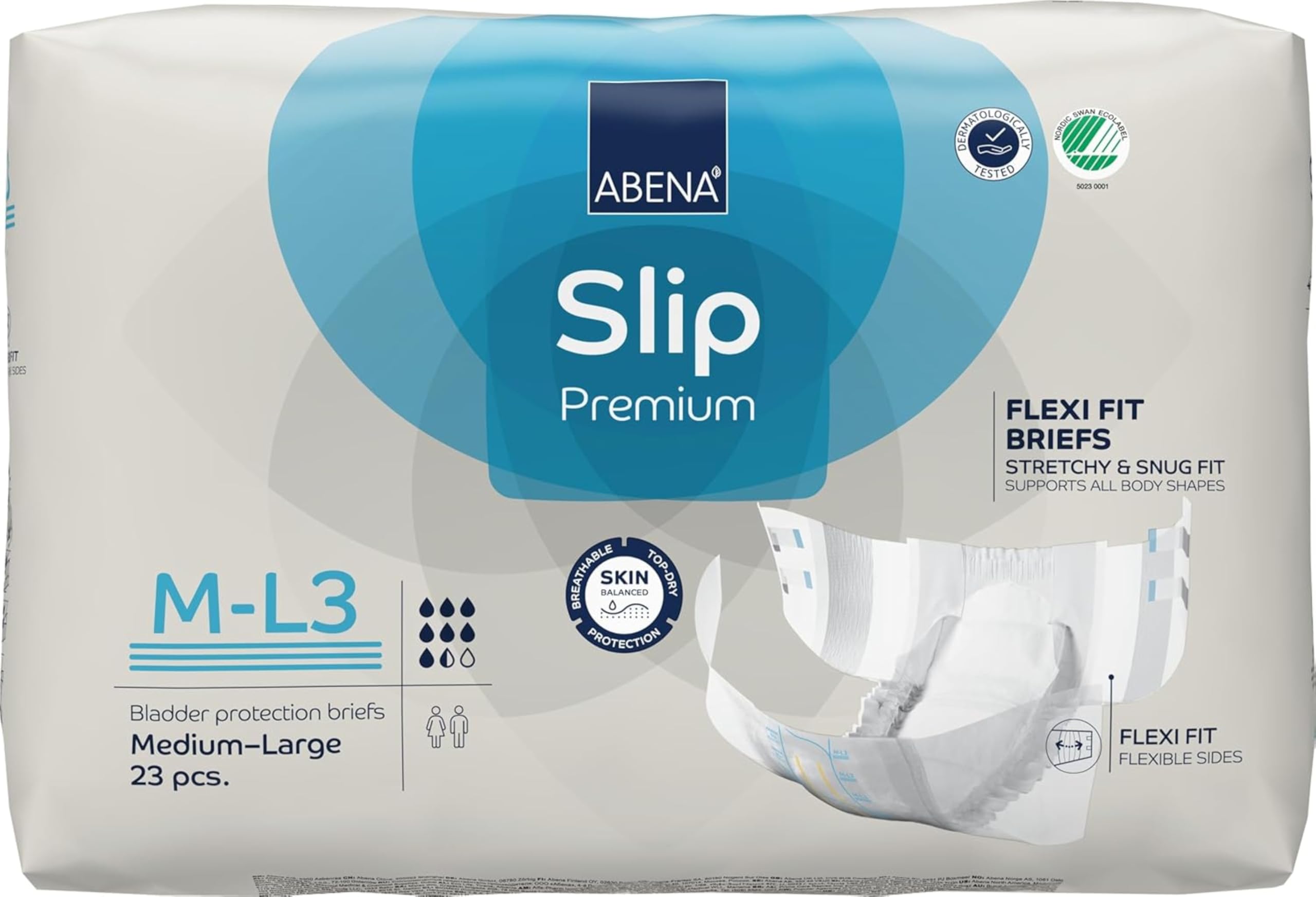 Abena Slip Flexi-Fit M-L3 Adult Incontinence Pads | 23 Pads | 3000ml Absorbency | Adult Nappies for Moderate to Heavy Incontinence | Incontinence Pads for Men & Women| Incontinence Products