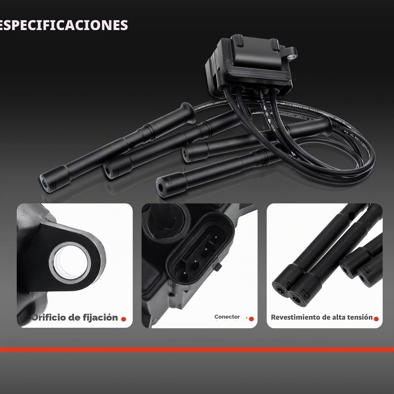 Frankberg Bobina de encendido módulo de encendido con cable de encendido | Compatible con: Thalia I LB_, Caja Kubistar X76, K.a.n.g.o.o Express FC0/1_, Clio II BB_ CB_, Twingo I C06