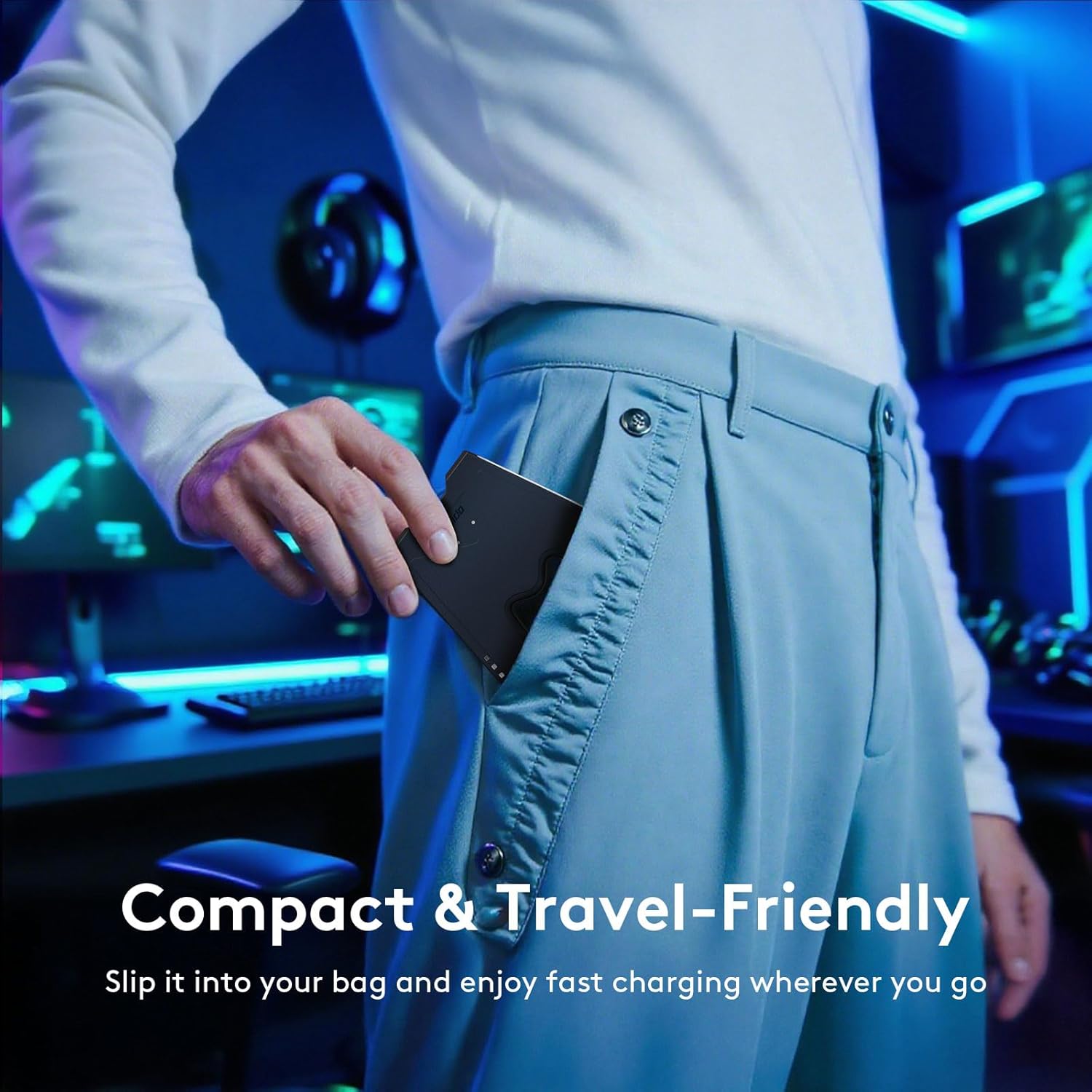 JEMDO Magnetic JoyCon Charger Grip Compatible with Nintendo Switch 2 Only – Ergonomic LED Charging Grip for JoyCon 2 with USB C Cable, Travel-Ready, Black [nintendo_switch_2] - Image 9