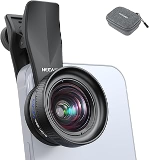 NEEWER 18mm広角レンズ 17mmネジ/スマホカメラレンズクリップ付き 100°FOV 0.5倍倍率 5群6枚 モバイル写真撮影用 コンパチブル iPhone 17シリーズ/16 Pro Max/15/14/13 Pro Max/Android/Galaxy S25 Ultra LS-72