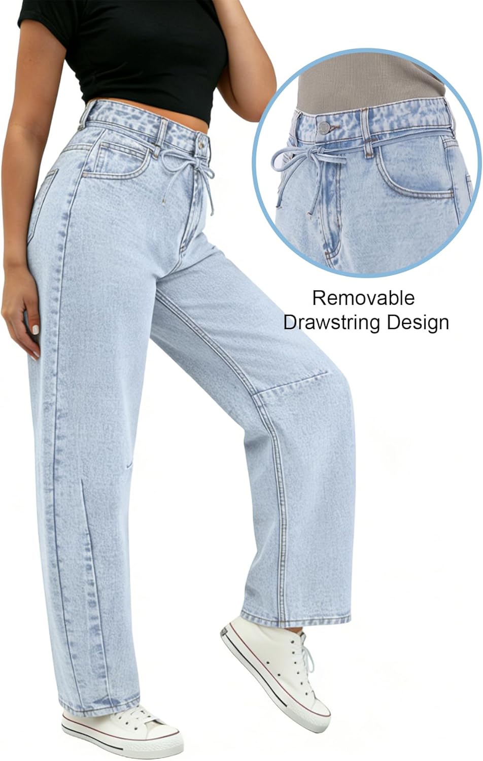 BlueMoment Barrel Jeans for Women High Waist Pants Trendy Baggy Wide Leg Y2k Vintage Denim Pants Boyfriend Jeans - Image 3