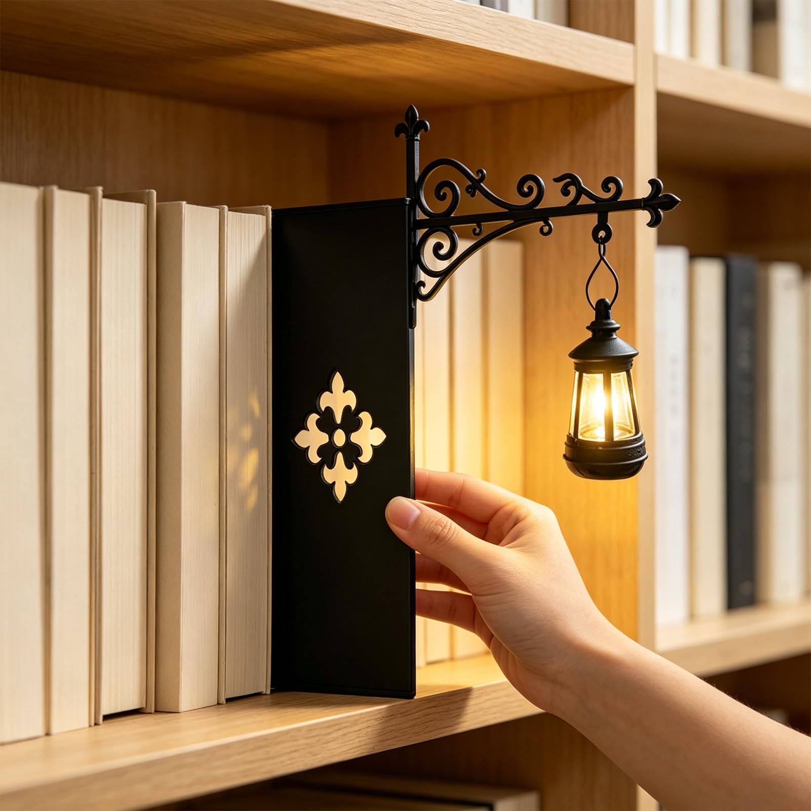 Library Lantern Book Shelf Nook Light | Nooklight for Bookshelf Lamp