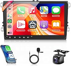 4G+64G Wireless Carplay Android 13 Car Radio 2 Din for VW Golf 5 6 Passat Polo Tiguan Touran Skoda Caddy Seat 9 Inch Car Radio with Android Auto GPS Navi WiFi Bluetooth FM/RDS/SWC Backup Camera