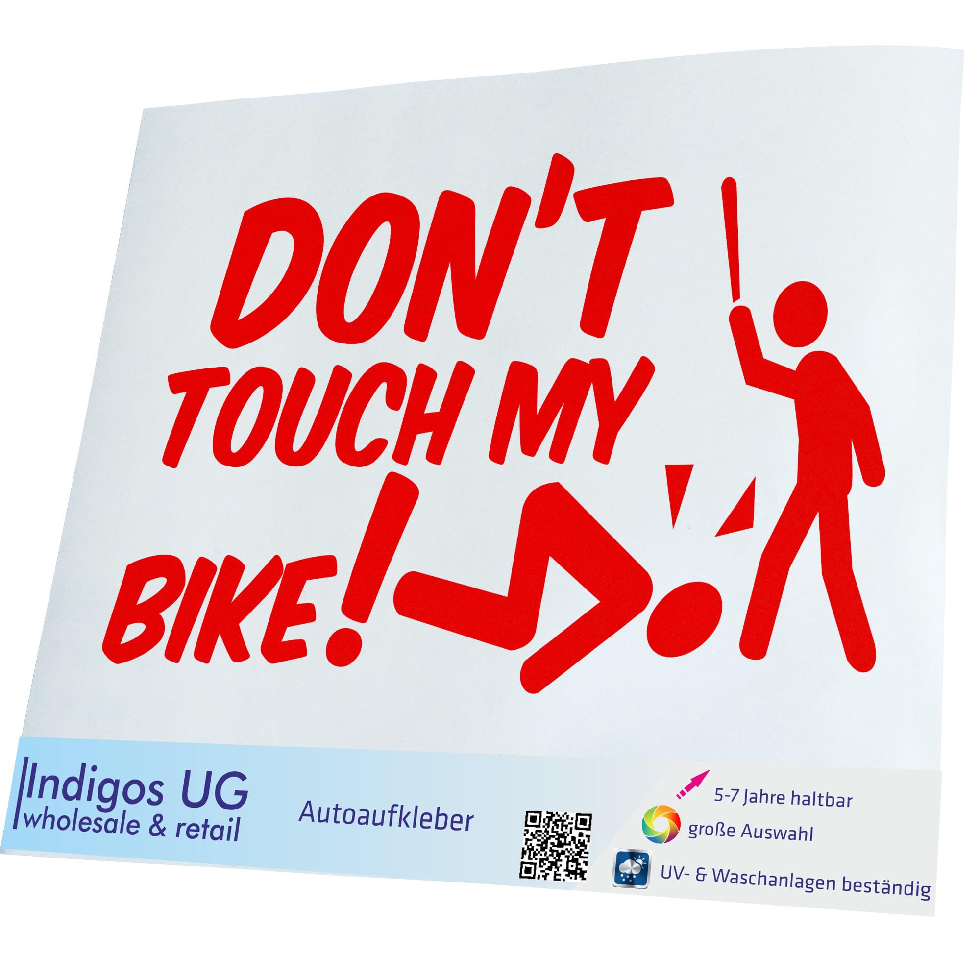 Adesivo JDM Die-Cut 90x90 Mm - Don't Touch My Bike - Pellicola Tedesca Resistente Per Auto E Superfici
