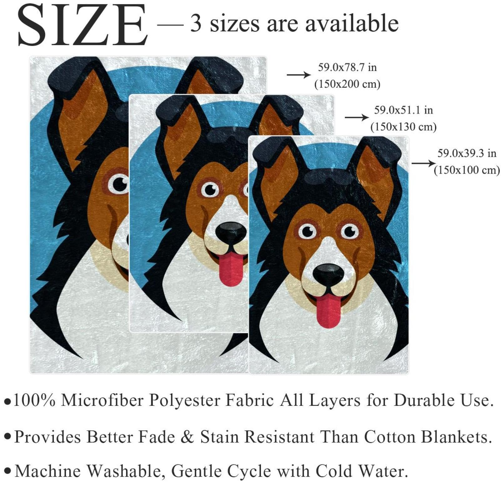Couverture Polaire Chien Animal Couverture Plaid Chaude Douce pour Lits Canapés Chaises Divans 150×200cm
