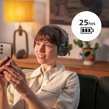 Philips TAH3209BG lightweight over-ear wireless Bluetooth headset, passive noise insulated, 25 hours playback time, clear calls, dynamic bass, 2 hours USB-C charging - beige