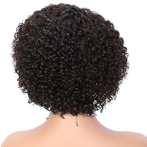 Miniatura 4 de WIGER Pelucas de cabello humano rizado con encaje frontal, sin pegamento, peluca de cabello rizado negro duendecillo HD, peluca de encaje ondulado