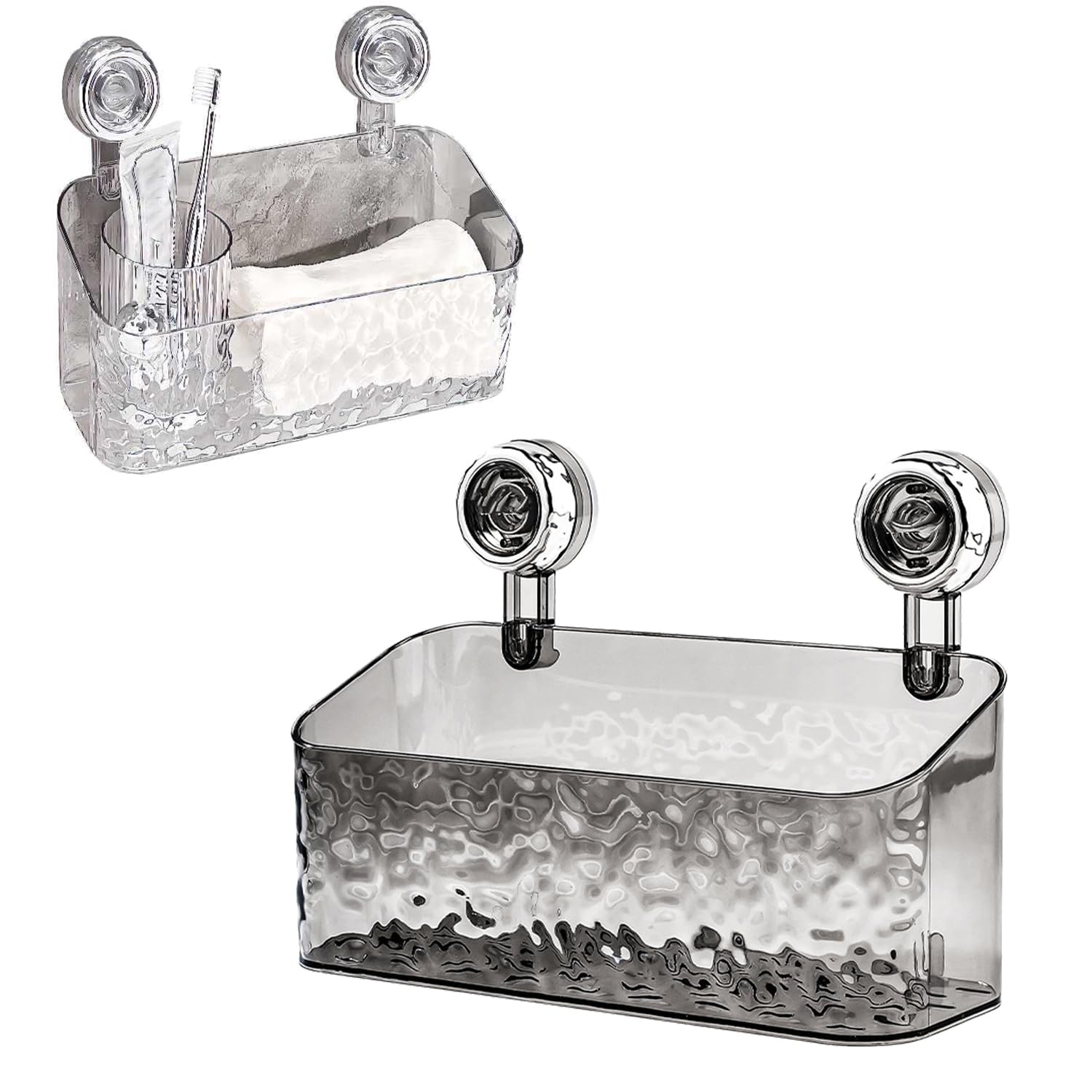 DOHV Light Luxury Style Glacier Pattern Suction Cup Shelf 2024 New Suction Cup Shower Caddy Bathroom Strong Suction