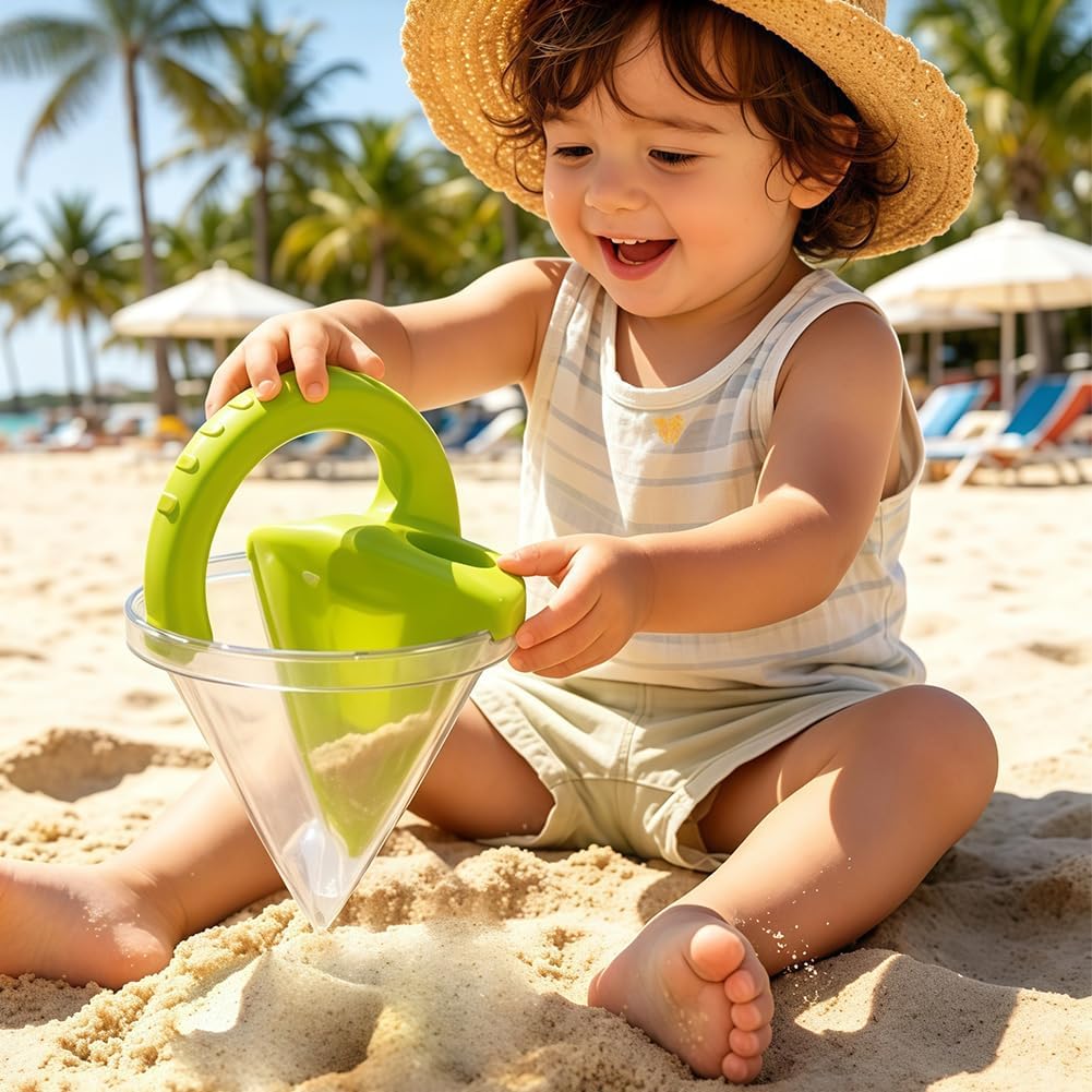 Sand Funnel Beach Toy-Sand and Water Mixing Toy Spilling Funnel, Drizzle Castle Maker, Mixing Dripper Writing Beach Toy, for Everyone (2pcs)