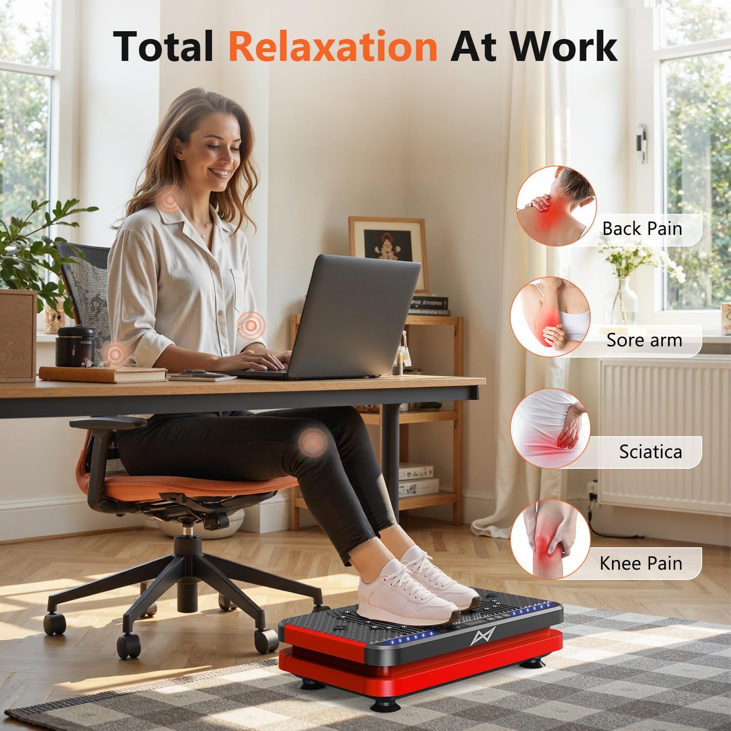 AXV Vibration Plate Fitness Platform Exercise Machine Vibrating Shaking Full Body Shaker Workout Vibrate Stand Shake Board Sport Gym for Weight Loss Fat Burner for Women Men