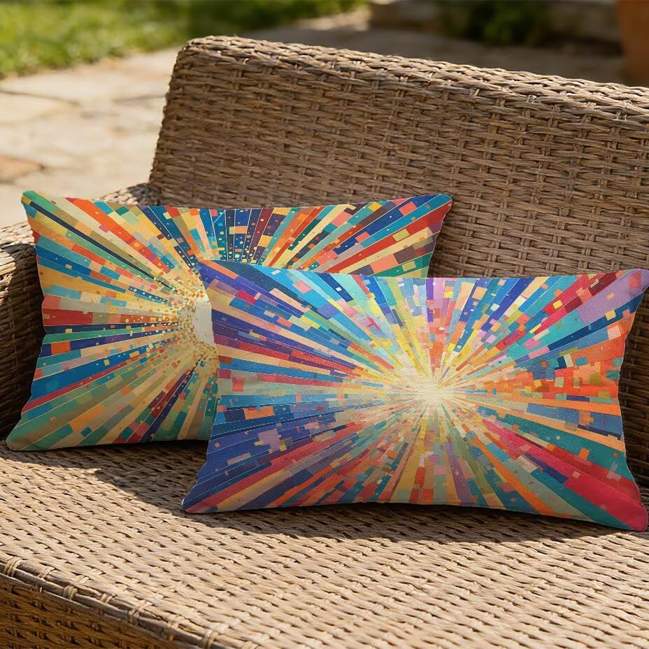 Housses de coussin de jardin 50x70 texture lin haut de gamme élégante