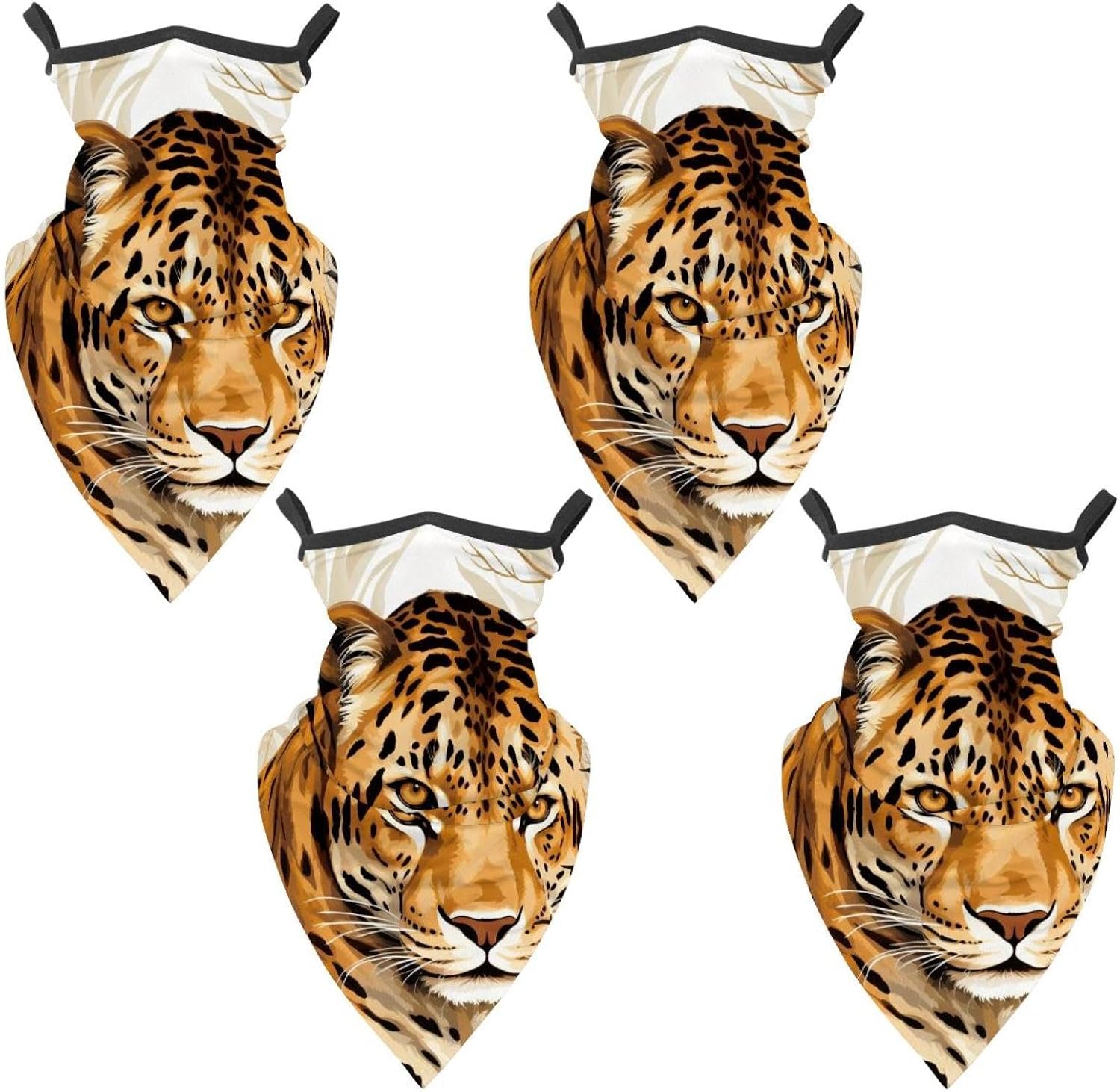 4 Pieces Leopard UV Protector Scarf, Summer Cooling Neck Gaiter for Men/Women