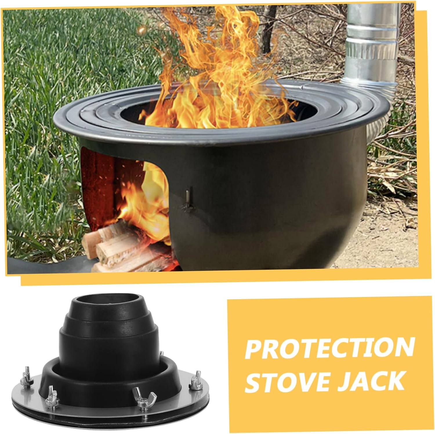 POPETPOP Silicone Hot Tent Stove Jack Scalding Ring for Tent Chimneys Fireproof Protection Tool for Outdoor Camping Compact Design