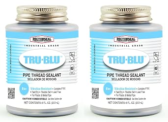 Rectorseal 31551 1/2 Pint Brush Top Tru-Blu Pipe Thread Sealant Two Pack