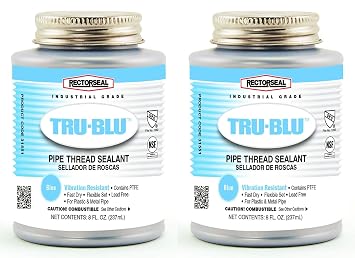 Rectorseal 31551 1/2 Pint Brush Top Tru-Blu Pipe Thread Sealant Two Pack