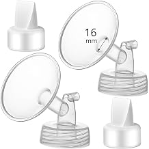 16mm Flange and Duckbill Valve Compatible with Spectra S1 S2 9 Plus Breastpump Replacement to Spectra Pump Parts, Not Original, Replace Accessories.