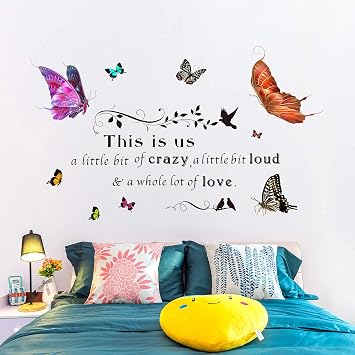 Amaonm Inspirational Motto Wall Sticker DIY Quotes Saying Lettering with Colorful Butterfly Flower Vine Wall Decals Decor for Kids boy and Girls Nursery Bedroom Living Room Classroom Decoration ...