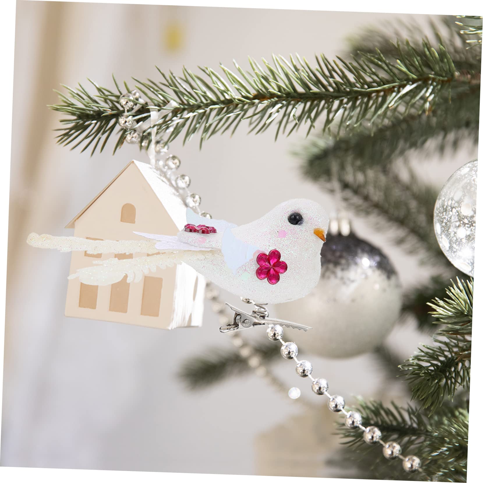 Alipis 5 Sätze Schaum Vogel Künstlicher Vogelschmuck Vogelverzierung Vogel Baumschmuck Weihnachtsbaumdeko Tannenbaum Dekoration Heimdekoration Simulationsvögel Ornamente Weiß 6 Stück * 5