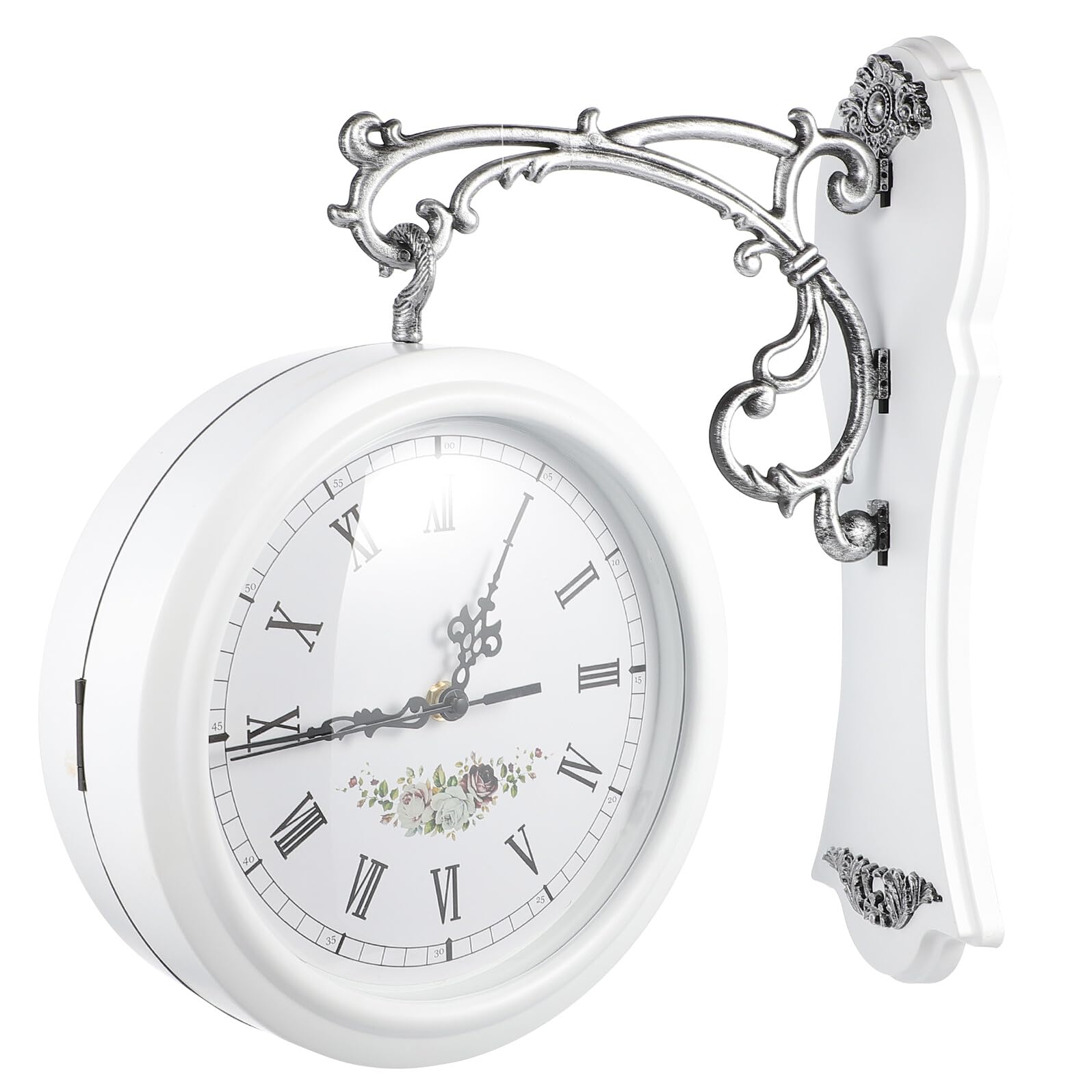 VILLCASE Horloge Murale Double Face Rotative Design Créatif Silencieuse pour Salon et Cuisine Décoration Maison Moderne