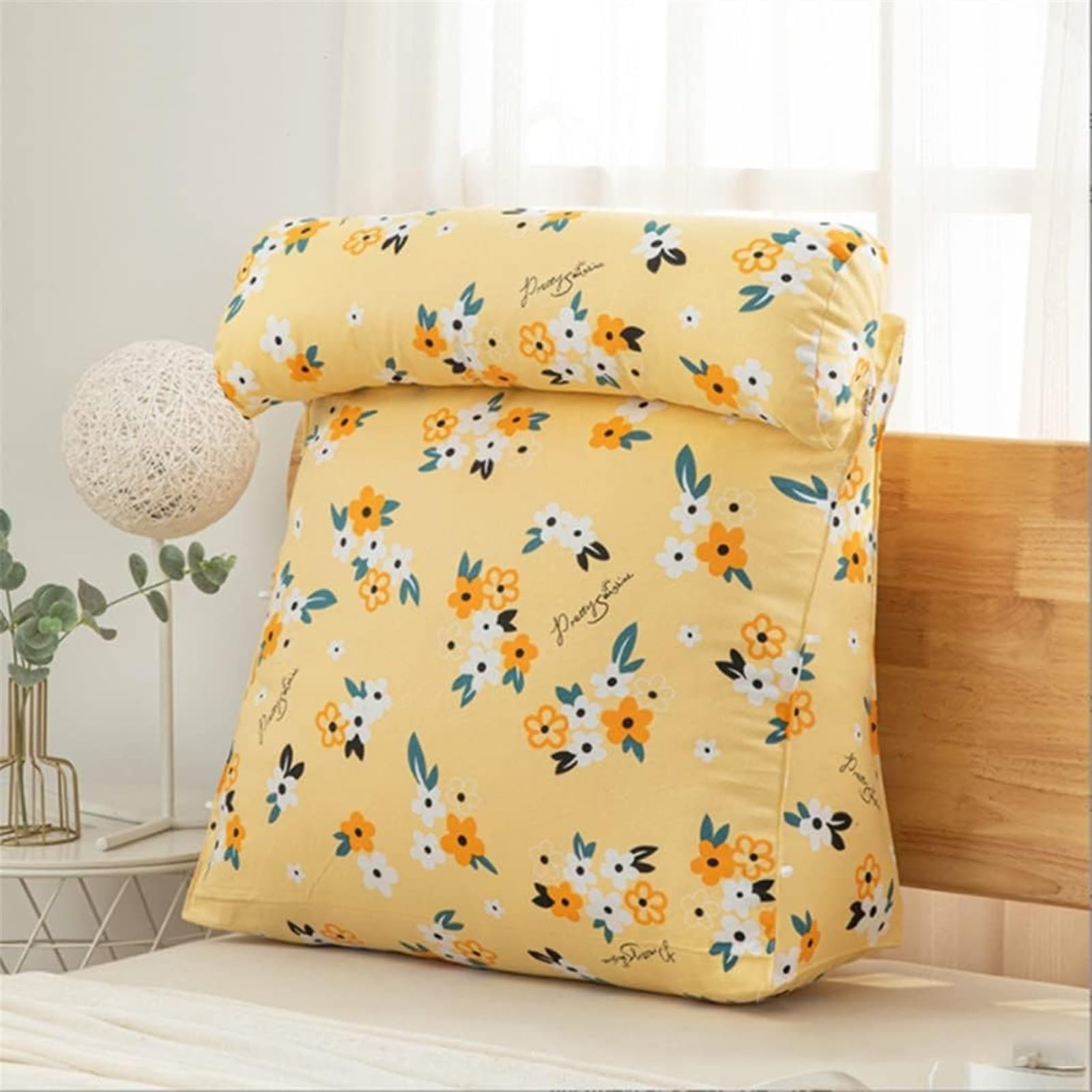 ZXGRfdefa reading pillow, With Pocket, Triangle Back Cushion Pillow On Bed Reading Watching TV Backrest Soft(C,45cm)