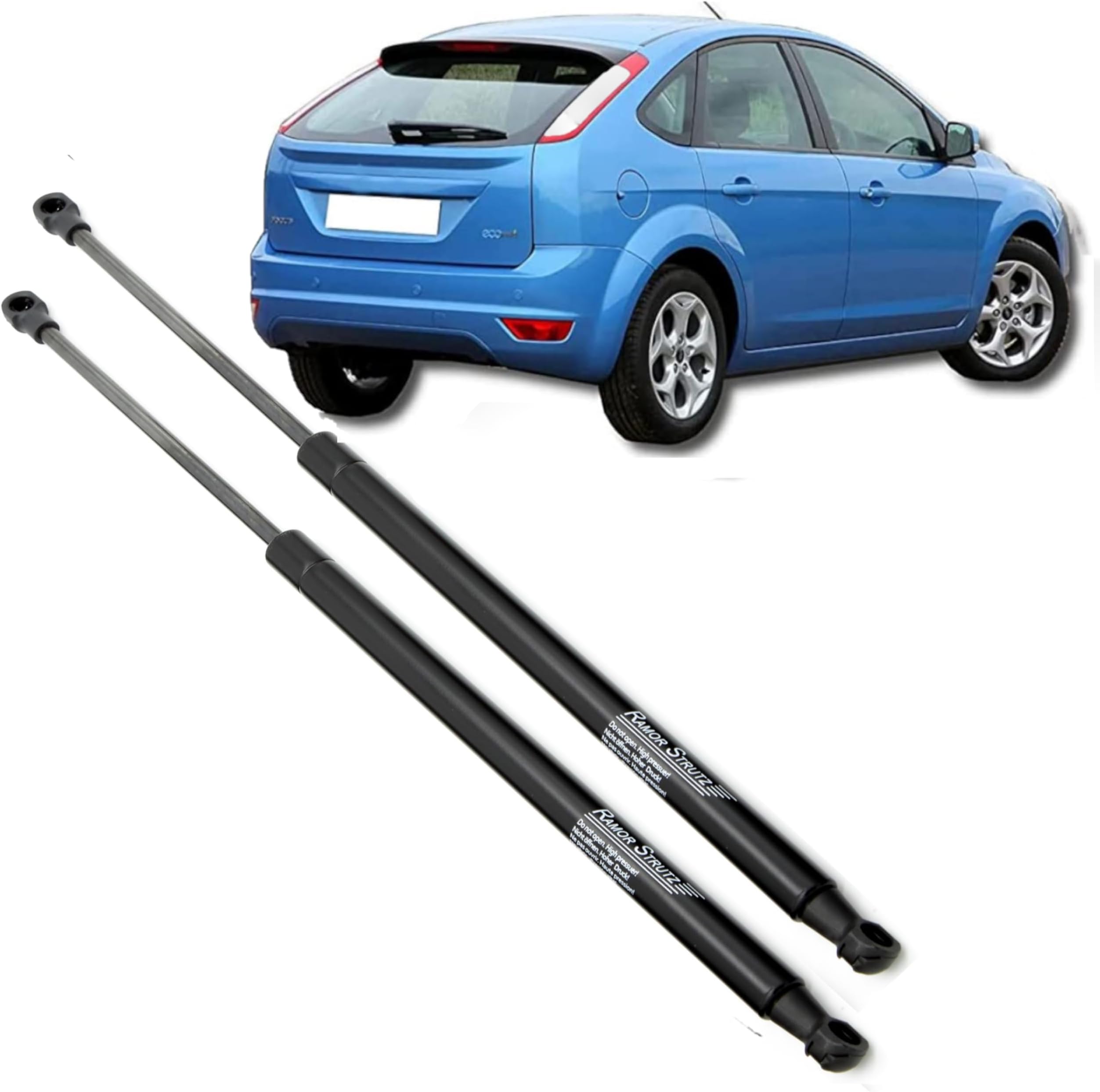 Ramor Strutz2x Tailgate Gas Struts Compatible with a Ford Focus Mk2 2004-2012. Boot Gas Springs Replacement for 4M51A406A10AB and others.