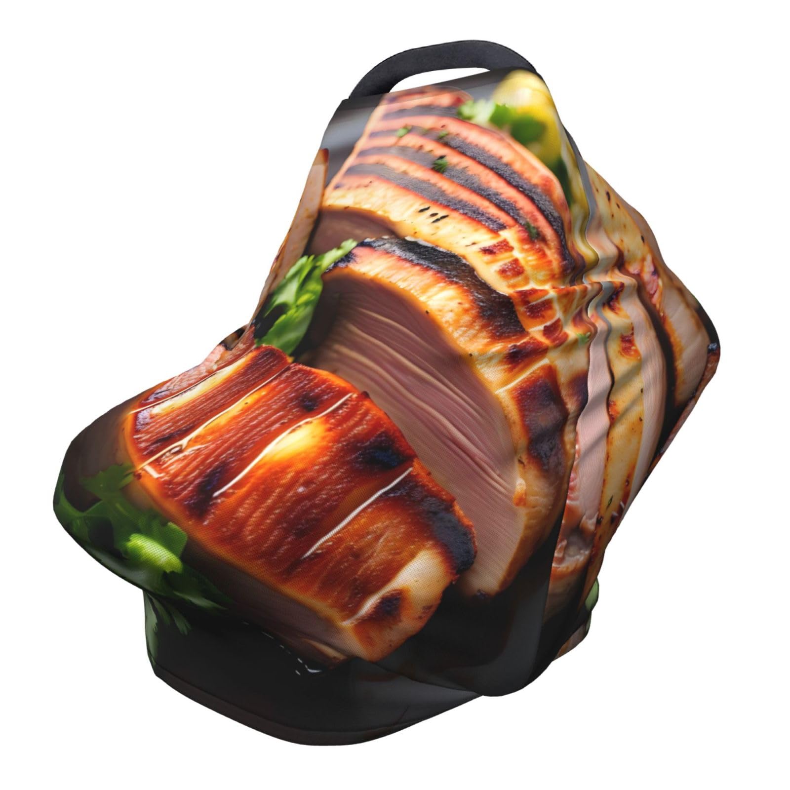 XZDHYZ Golden Roast Versatile full-print Stroller Chair Cover/Nursing Cover, specially designed for your baby, Black