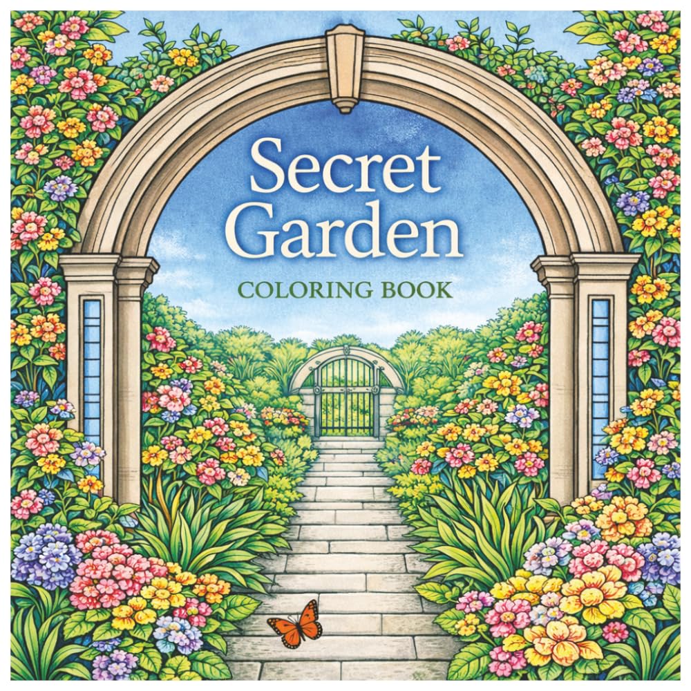 Secret Garden Colouring Book for Adults: Stress Relief, Relaxing Landscapes, and Beautiful Floral Designs