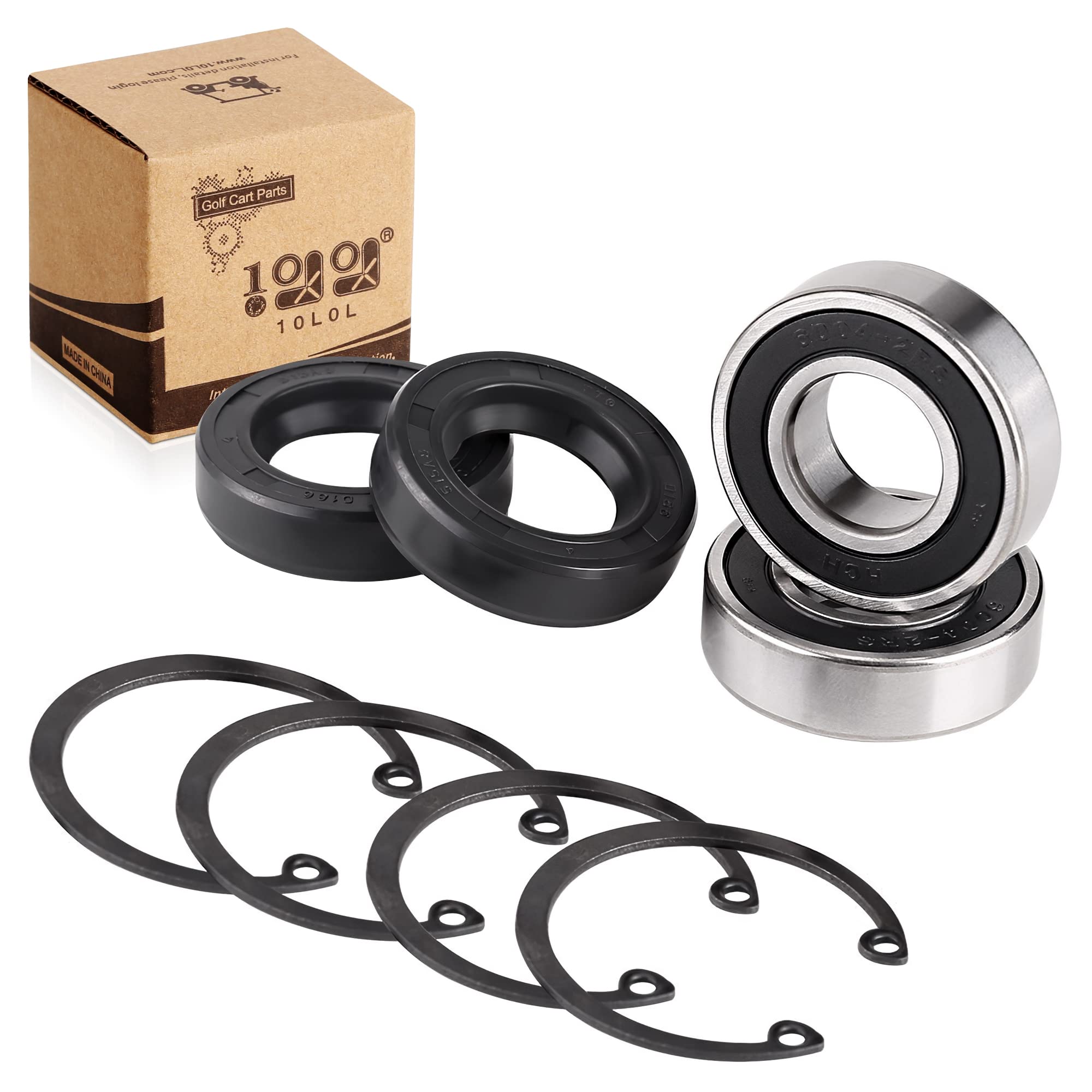 10L0L Rear Axle Shaft Bearing & Seal Kit for EZGO Golf Cart, OEM# 611931 70181-G01 70181G01 15112-G1 15112G1 620343, 2 Pack