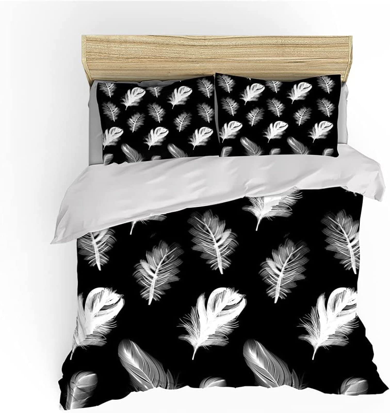 Housse De Couette 220x240 Cm, Plume Imprimée Parure De Lit En